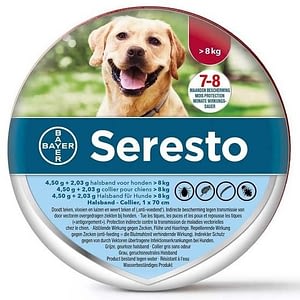 Seresto maakt ook voor grote honden een uitstekend vlooienmiddel dat zeer effectief is. Te koop bij de Online Hondenspeciaalzaak.